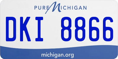MI license plate DKI8866