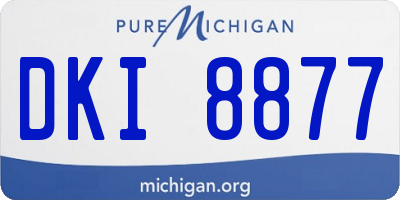 MI license plate DKI8877