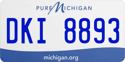 MI license plate DKI8893
