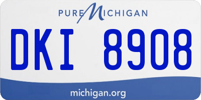 MI license plate DKI8908