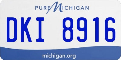 MI license plate DKI8916