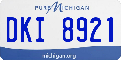 MI license plate DKI8921