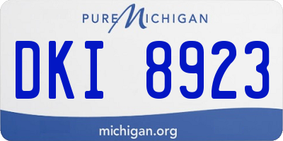 MI license plate DKI8923