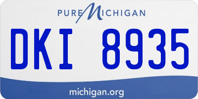 MI license plate DKI8935