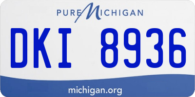 MI license plate DKI8936