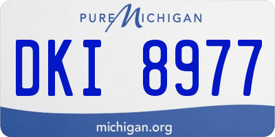 MI license plate DKI8977