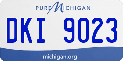 MI license plate DKI9023