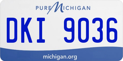 MI license plate DKI9036