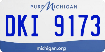 MI license plate DKI9173