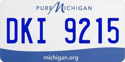 MI license plate DKI9215