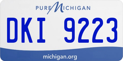 MI license plate DKI9223