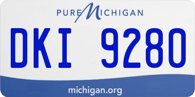 MI license plate DKI9280