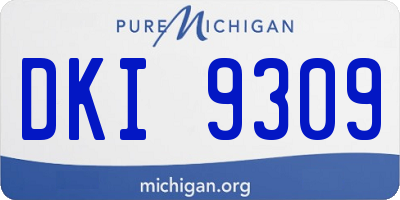 MI license plate DKI9309
