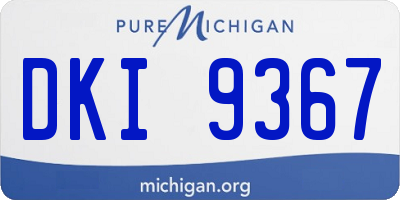 MI license plate DKI9367