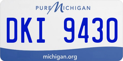 MI license plate DKI9430