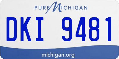 MI license plate DKI9481