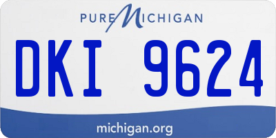 MI license plate DKI9624