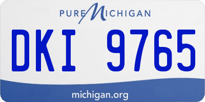 MI license plate DKI9765