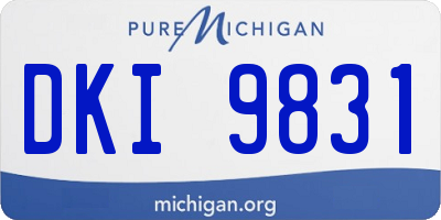MI license plate DKI9831