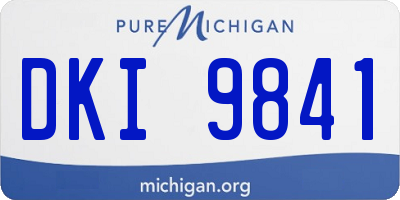 MI license plate DKI9841