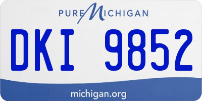 MI license plate DKI9852