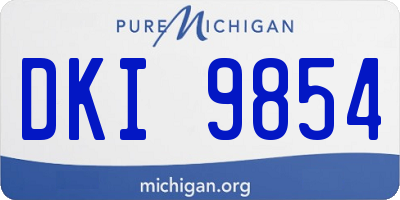MI license plate DKI9854