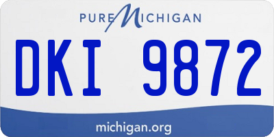 MI license plate DKI9872