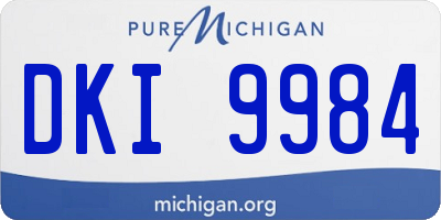 MI license plate DKI9984