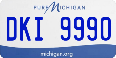 MI license plate DKI9990