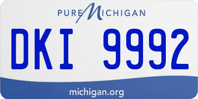 MI license plate DKI9992