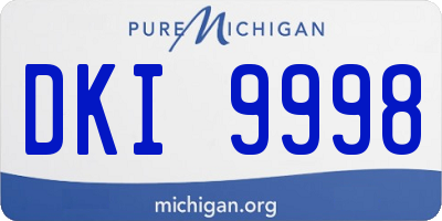 MI license plate DKI9998