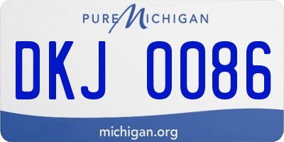 MI license plate DKJ0086