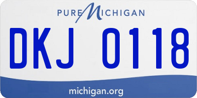 MI license plate DKJ0118