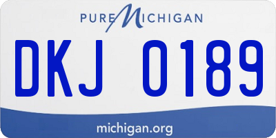 MI license plate DKJ0189