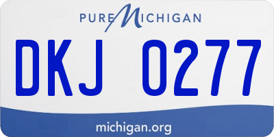 MI license plate DKJ0277