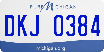 MI license plate DKJ0384