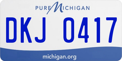 MI license plate DKJ0417