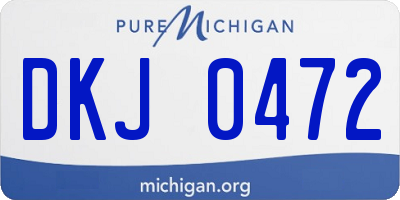 MI license plate DKJ0472
