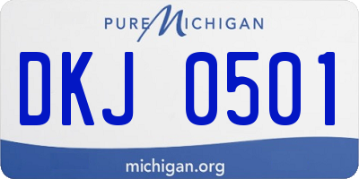 MI license plate DKJ0501