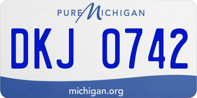MI license plate DKJ0742