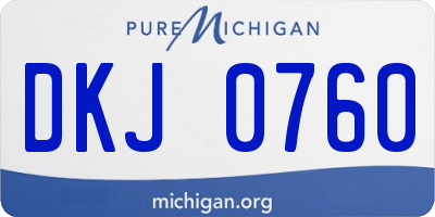 MI license plate DKJ0760