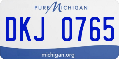 MI license plate DKJ0765