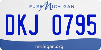MI license plate DKJ0795
