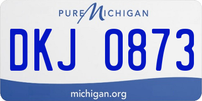MI license plate DKJ0873