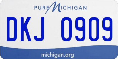 MI license plate DKJ0909
