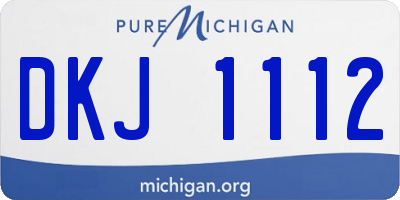 MI license plate DKJ1112
