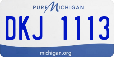 MI license plate DKJ1113