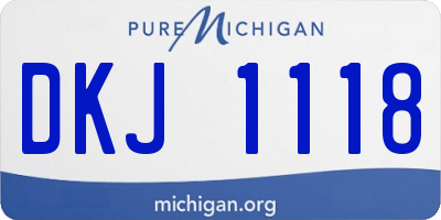 MI license plate DKJ1118