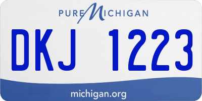 MI license plate DKJ1223