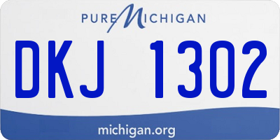 MI license plate DKJ1302